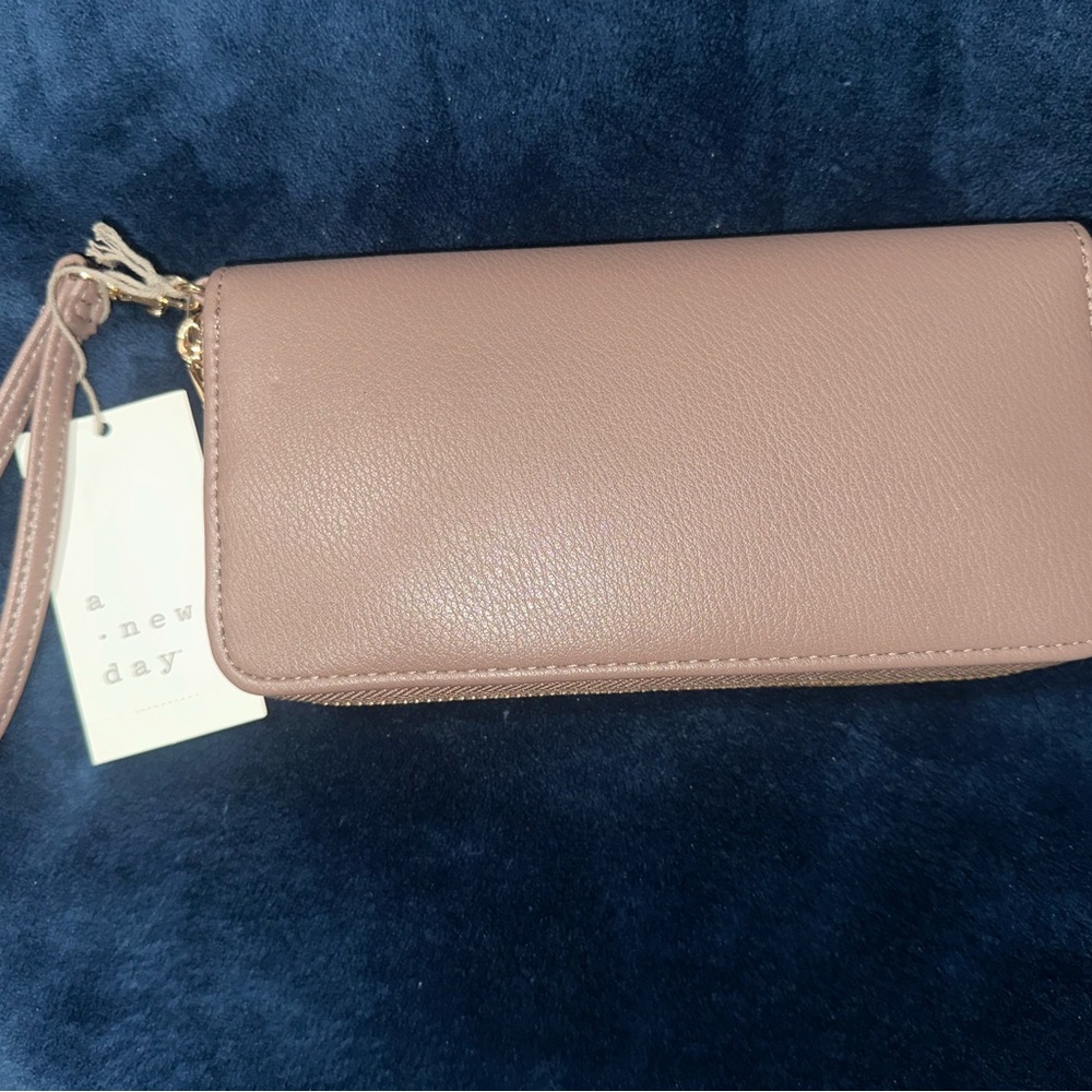 A New Day Women's Mauve Wristlet Clutch Wallet